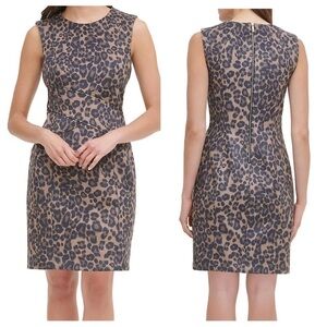 Size 14 Tommy Hilfiger Leopard Print Sleeveless Sheath Dress NWT